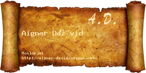 Aigner Dávid névjegykártya